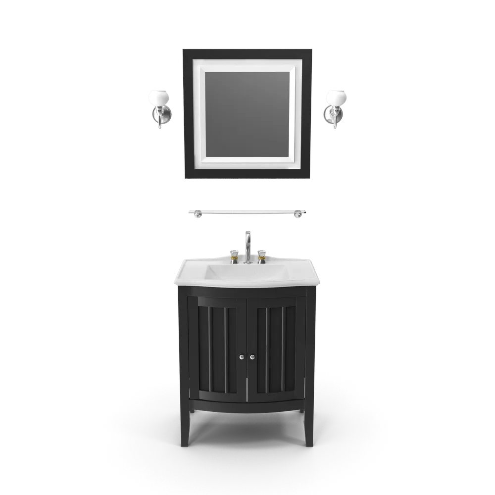 Wooden Bathroom Sink With Mirror image