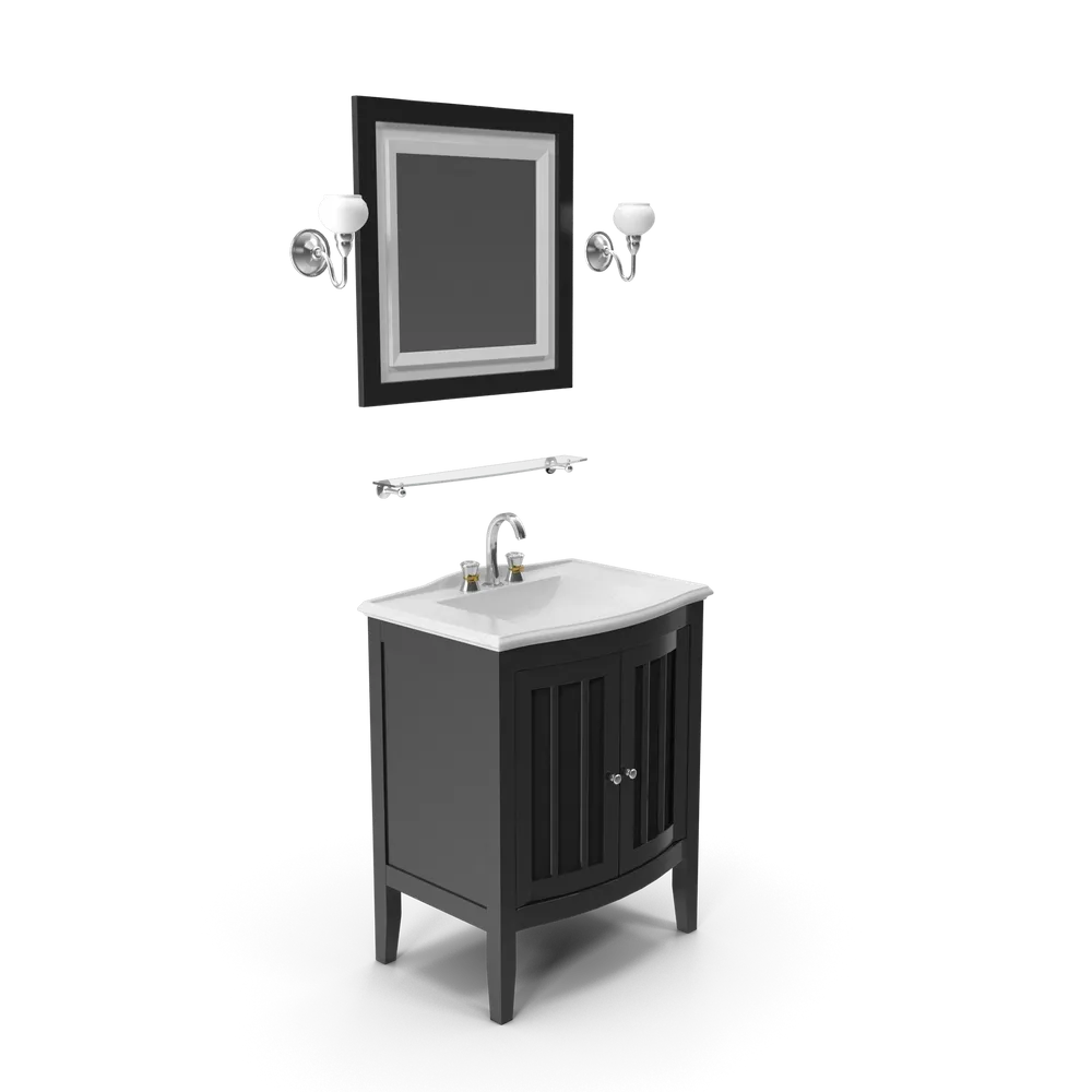 Wooden Bathroom Sink With Mirror image